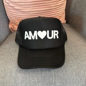 Black ascot + Hart  AMOUR Trucker Hat NWT